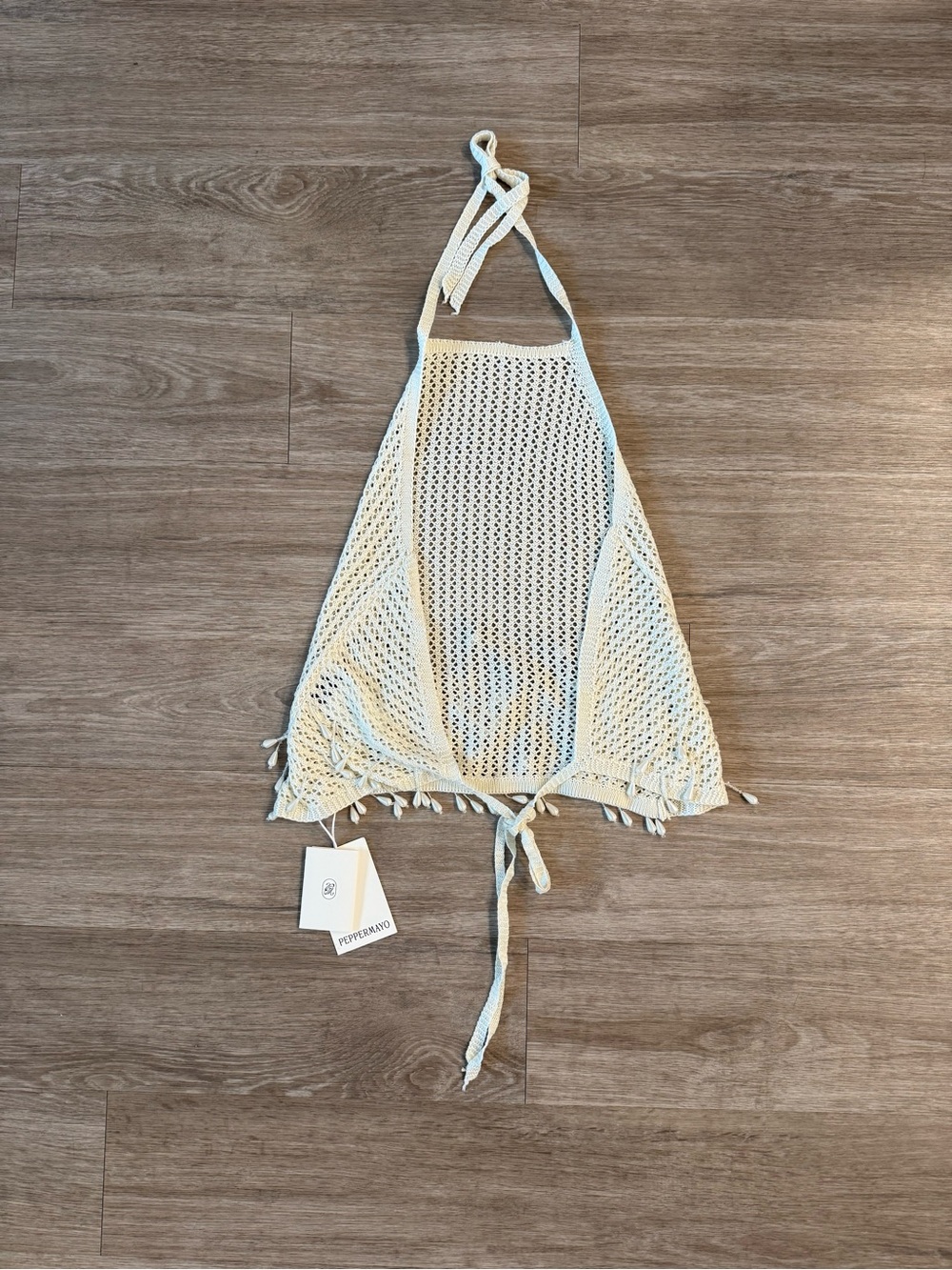 NWT Peppermayo Scorpio Crochet Halter Top in Ivory, Size S/M - Picture 2 of 7